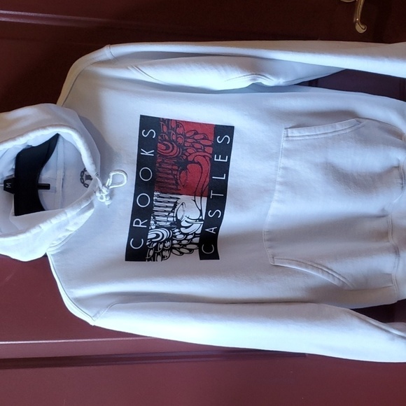 Crooks & Castle white hoodie size small - Picture 1 of 8